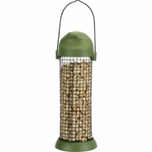 Utefuglautomat til peanøtter i metall/plastikk 500ml 22cm grønn