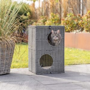 Kattehule 2 etasjer firkantet polyrattan Amalia-Trixie