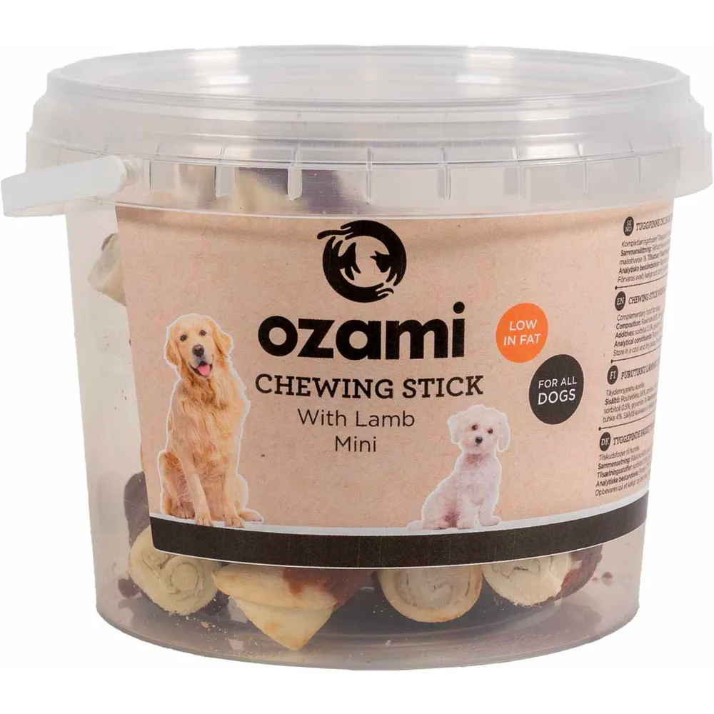 Ozami tyggesticks 6 cm – 300 g bøtte
