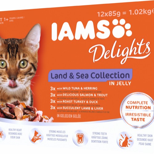 Iams Delights wet land-sea collection Jelly - Multibox