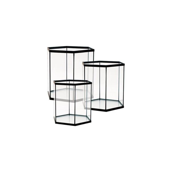 6 kantet glassakvarium lav modell