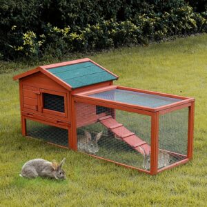 Utebur kanin hus i 2.etg med tak og netting