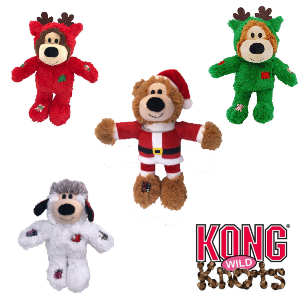 KONG Holiday Wild Knots Bear Mix Juleleke Hund