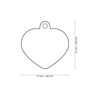 MyFamily Hushtag Hjerte ID Tag-Aluminium med plast kant