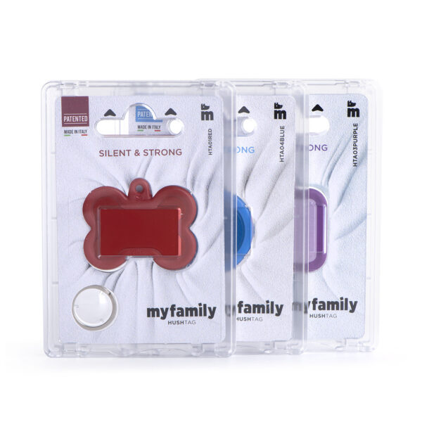 MyFamily Hushtag Sirkel ID Tag-Aluminium med plast kant