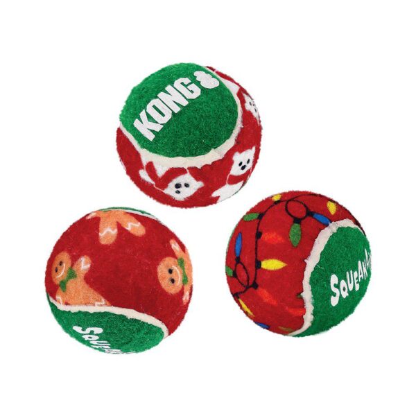 KONG Holiday Squeak Air Ball 6-pk Juleleke Hund - Bilde 2