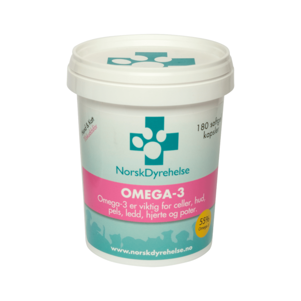 Norsk Dyrehelse Omega 3-kapsler Kosttilskudd Hund & Katt 180 kapsler