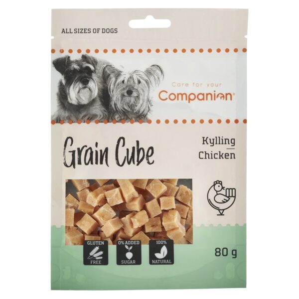 Companion godbiter hund Grain cube Kylling